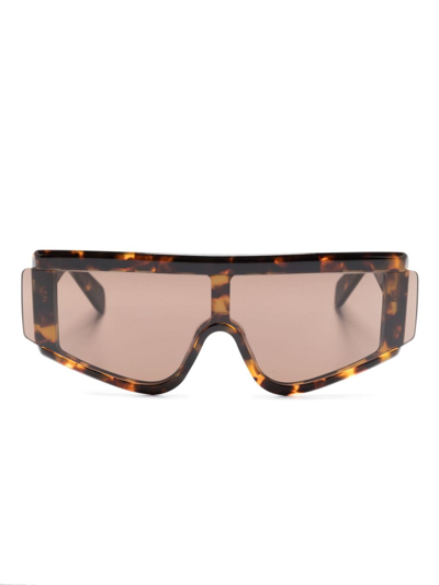 Shop Retrosuperfuture Zed Burnt Geometric-frame Sunglasses In Brown