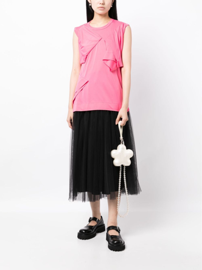 Shop Comme Des Garçons Asymmetric Folded-detailing Tank Top In Pink