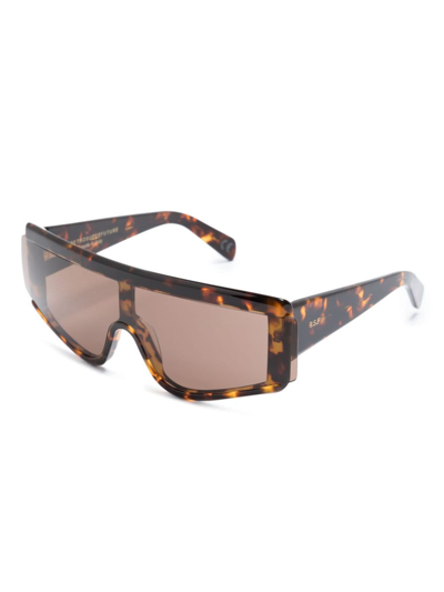 Shop Retrosuperfuture Zed Burnt Geometric-frame Sunglasses In Brown