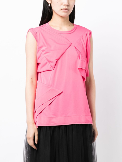 Comme Des Garçons Asymmetric Folded-detailing Tank Top In Pink