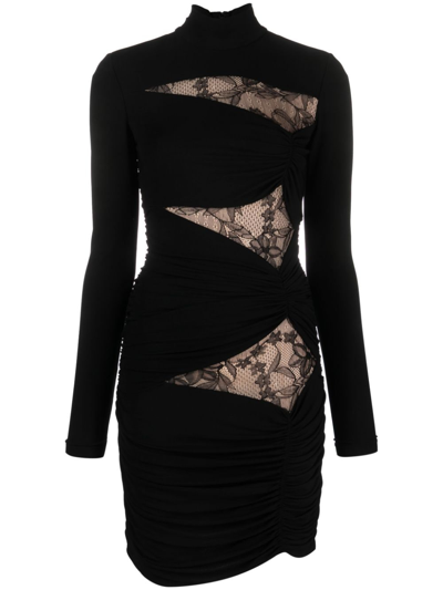 Shop Giambattista Valli Lace Cut-out Minidress In Black