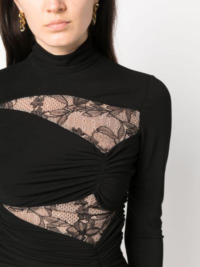 Shop Giambattista Valli Lace Cut-out Minidress In Black