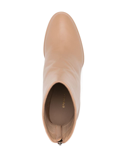Le Silla Elsa 85mm Leather Ankle Boots In Neutrals