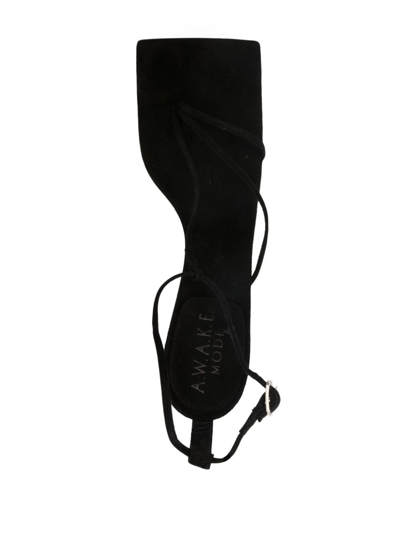 Shop A.w.a.k.e. Delta 80mm Suede Sandals In Black