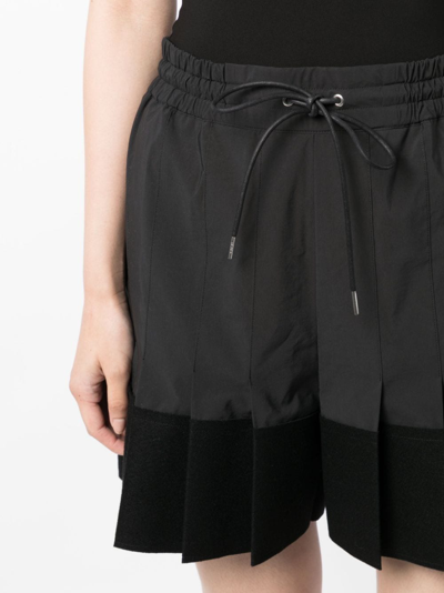Shop Sacai Knife-pleated Drawstring Shorts In Black