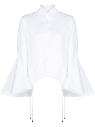 Shop Noir Kei Ninomiya Braces-detail Long-sleeve Shirt In White