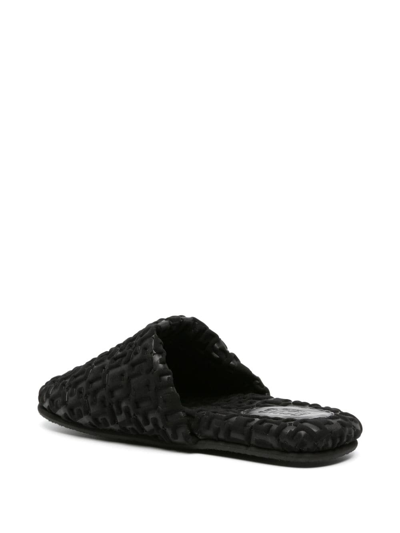 Shop Gcds Logo-embossed Monogram Slippers In Black