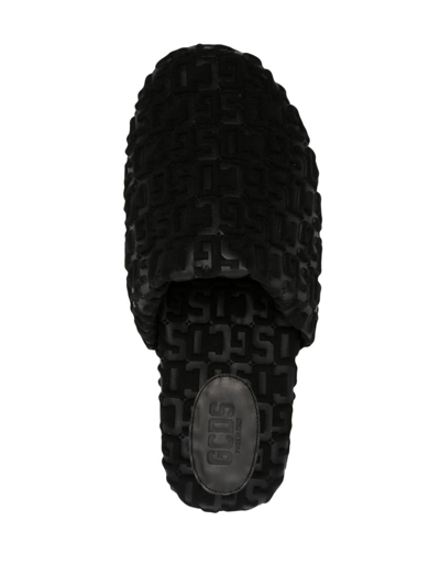 Gcds Logo-embossed Monogram Slippers In Black