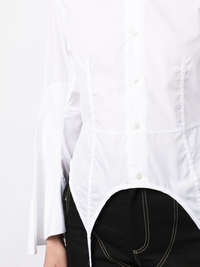 Shop Noir Kei Ninomiya Braces-detail Long-sleeve Shirt In White