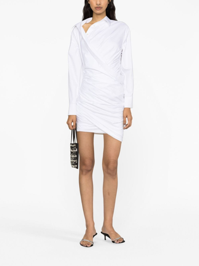 Shop Alexander Wang Asymmetric Cotton Shirtdress In White