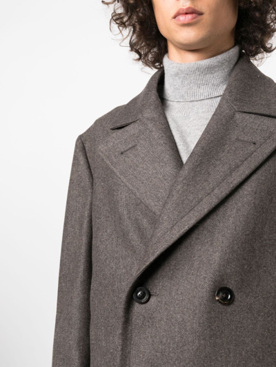 Shop Boglioli Double-breasted Wool Coat In Brown