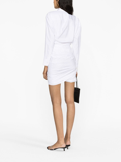 Shop Alexander Wang Asymmetric Cotton Shirtdress In White