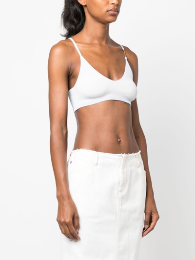 Shop Jacquemus Le Bandeau Pralu Knitted Bra In Blue