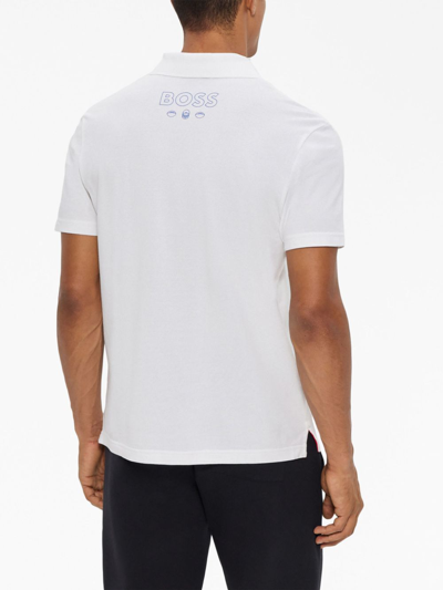 Shop Hugo Boss X Nfl Team-logo Polo Shirt In White
