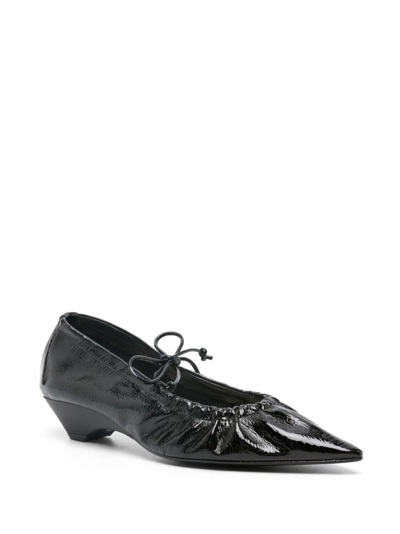 Shop Bimba Y Lola 40mm Leather Court Shoe In Black