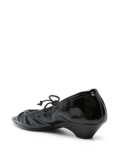 Shop Bimba Y Lola 40mm Leather Court Shoe In Black