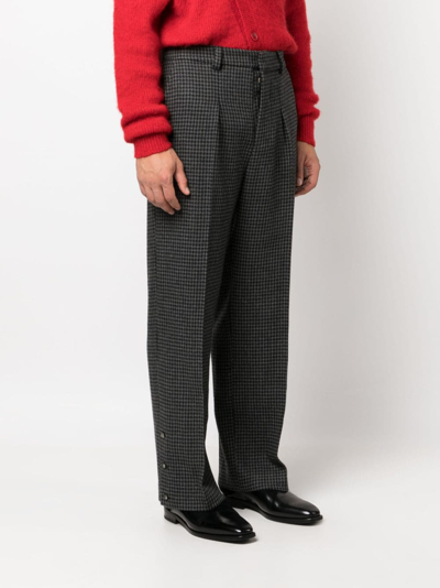 Shop Nanushka Wilco Houndstooth-pattern Trousers In Black