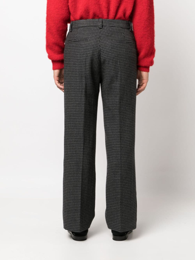 Shop Nanushka Wilco Houndstooth-pattern Trousers In Black