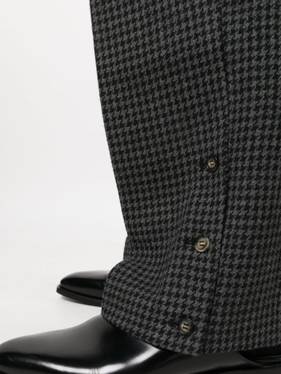 Shop Nanushka Wilco Houndstooth-pattern Trousers In Black