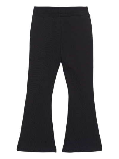 Shop Balmain Cotton Flared Trousers In Black