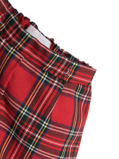 Shop Mariella Ferrari Tartan-pattern Cotton Shorts Set In Red