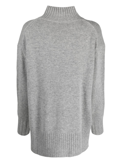 Shop Allude Fine-knit Roll-neck Jumper In Grey
