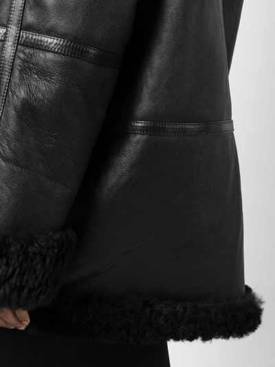 Halfboy Panelled Zip-up Leather Jacket In Black