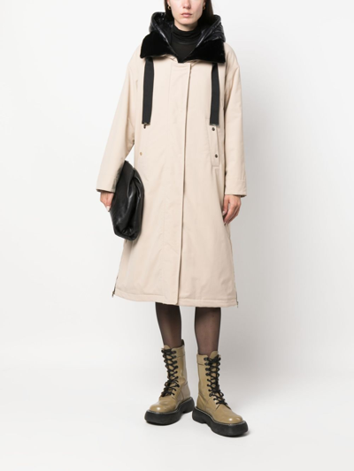 Herno Padded Drawstring-hooded Coat In Neutrals