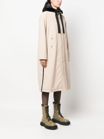 Herno Padded Drawstring-hooded Coat In Neutrals