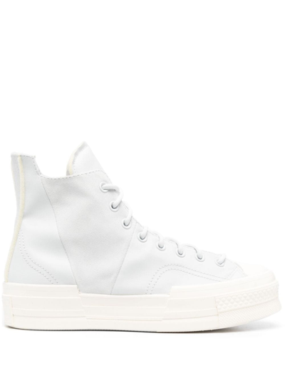 Shop Converse Asymmetric High-top Suede Sneakers In Blue