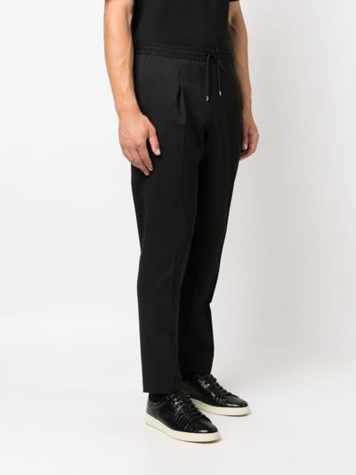 Shop Briglia 1949 Drawstring-waist Straight-leg Trousers In Black