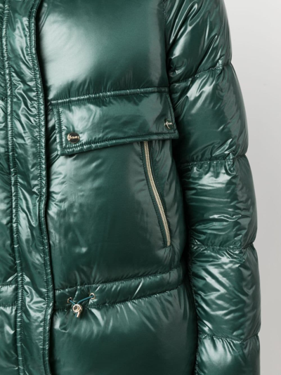 Herno Peplum Puffer Jacket In Green