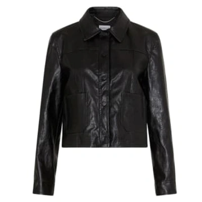 Shop Marella Faux Leather Jacket In Black