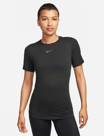 Shop Nike Swift Wool Dri-fit Short-sleeve Running Top In Black