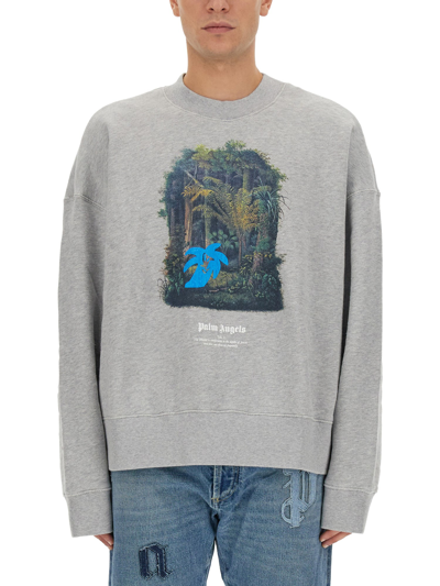 Shop Palm Angels Hunting In The Forest Sweatshirt In Grey