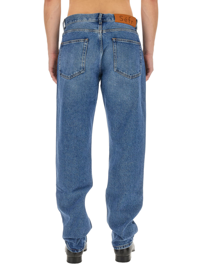 Shop Séfr Straight Cut Jeans In Marrone