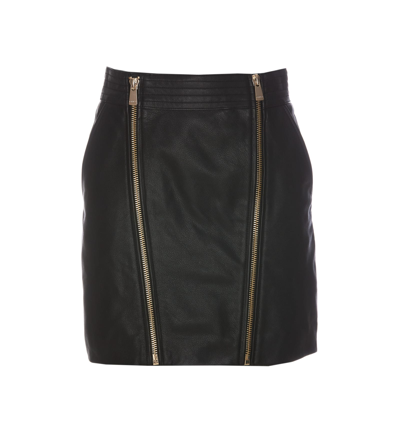 Shop Pinko Leather Gloom Skirt In Black