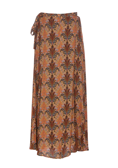Shop Etro Printed Skirt In Multicolor