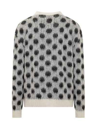 Shop Marni Polka Dot Sweater In Nero Bianco