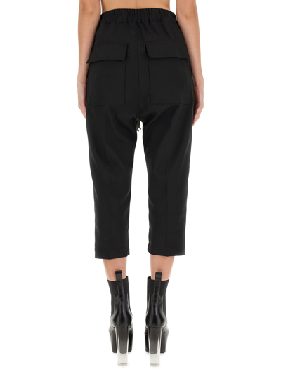 Shop Rick Owens Drawstring Astaires Cropped Pants In Nero