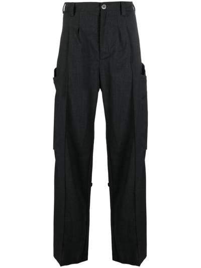 Shop Kiko Kostadinov Megara Cargo Trousers - Men's - Virgin Wool/polyester/elastane/polyestercotton In Grey