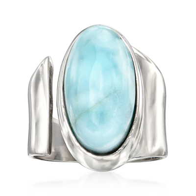 Ross-simons Larimar Wrap Ring In Sterling Silver In Blue
