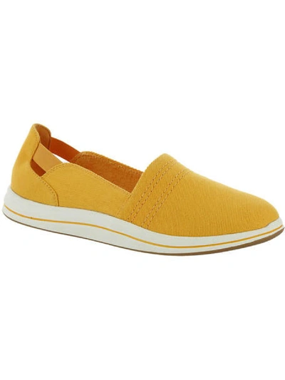 Shop Cloudsteppers By Clarks Breeze Step Womens Canvas Slip On Loafers In Yellow
