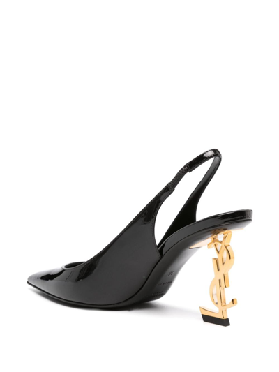 Shop Saint Laurent Opyum 105mm Slingback Pumps In Schwarz