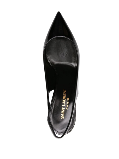 Shop Saint Laurent Opyum 105mm Slingback Pumps In Schwarz