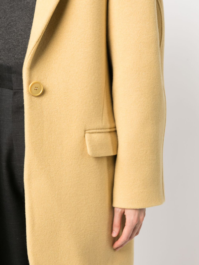 Shop Isabel Marant Jilinka Single-breasted Wool-blend Coat In Gelb