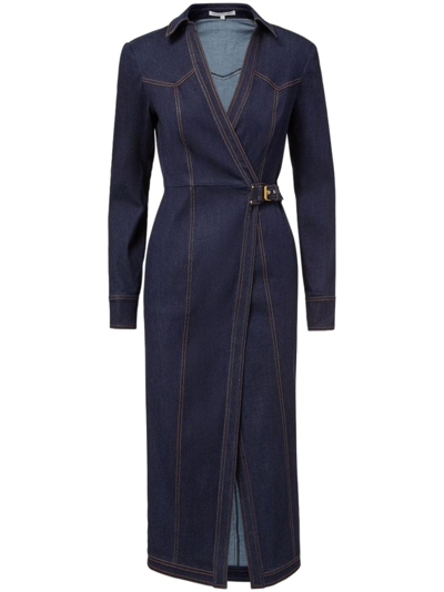 Shop Veronica Beard Arlington Denim Dress In Blau