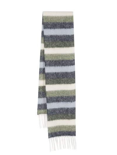 Shop Apc Striped Alpaca-wool-blend Scarf In Blau