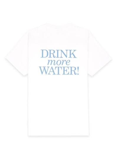 Shop Sporty And Rich New Drink Water Cotton T-shirt In White
