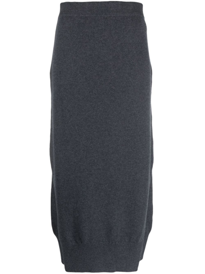 Shop Barrie Iconic High-waist Cashmere Skirt In Grau
